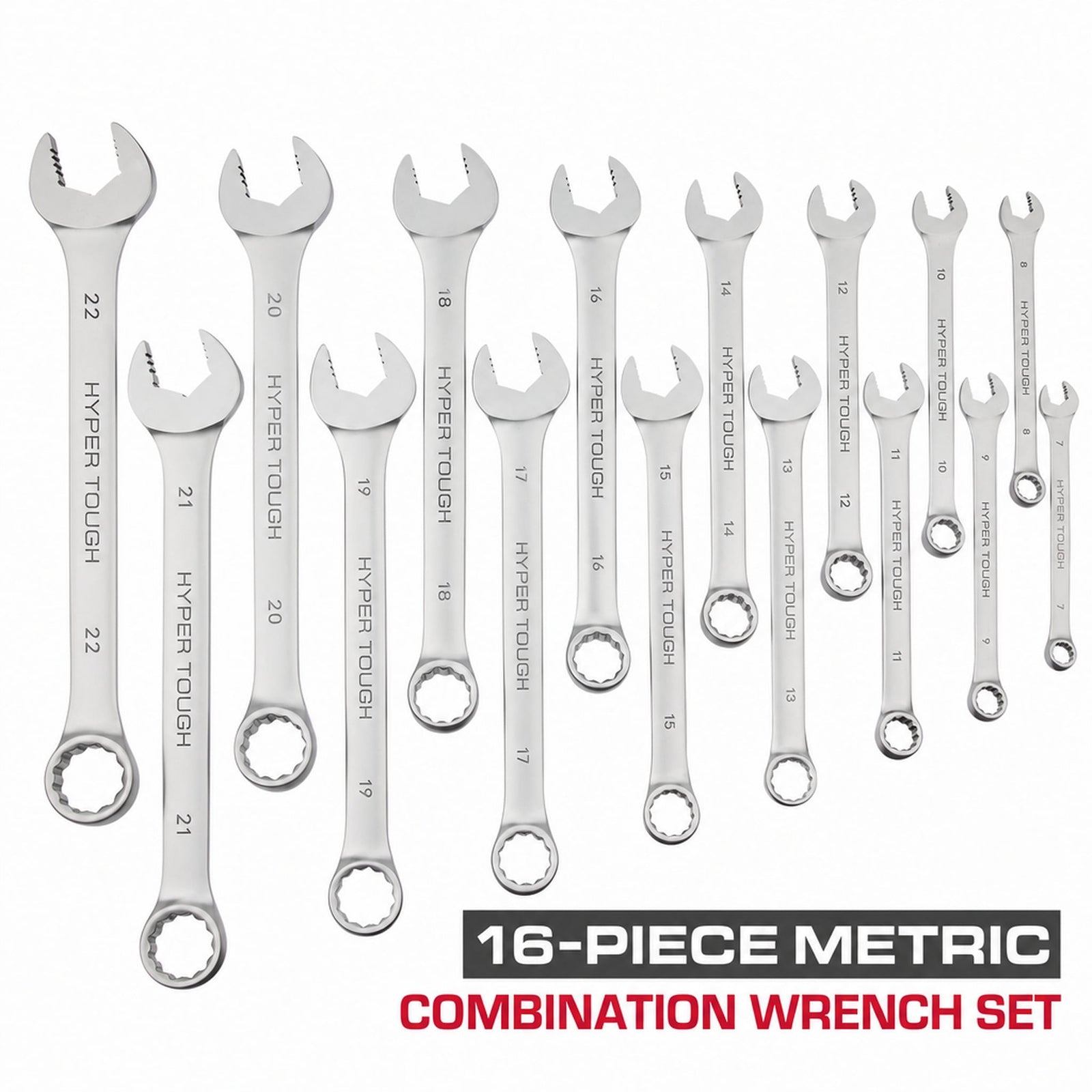 Hyper Tough 16-Piece Metric Combination Wrench Set