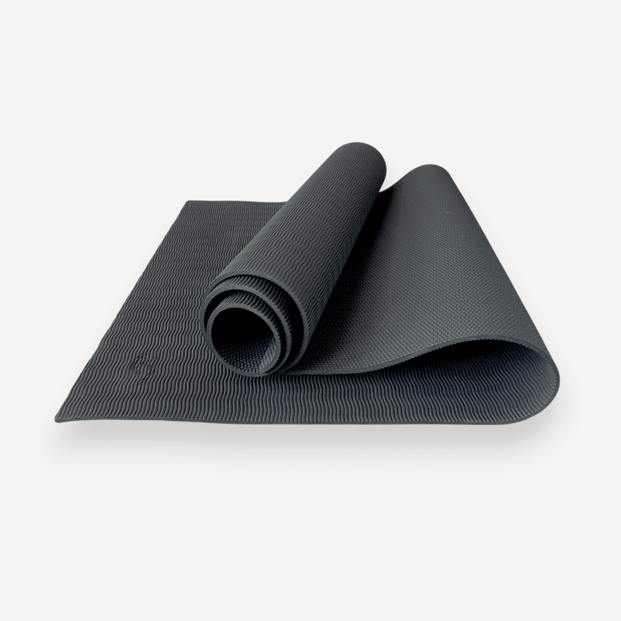 Athletic Works 5mm Yoga Mat with Carry Strap, Black
