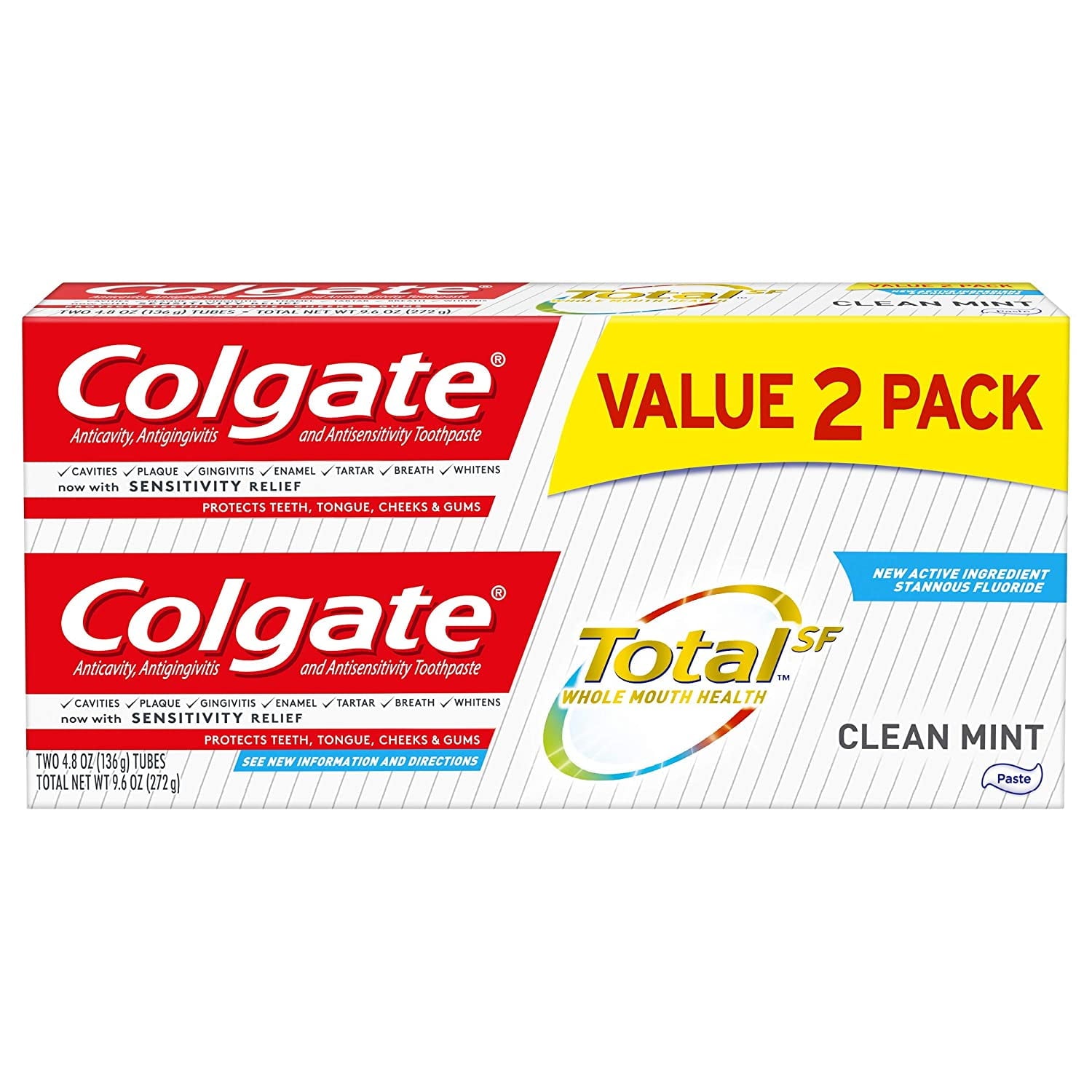 Colgate Total Clean Mint Toothpaste 2 Pack