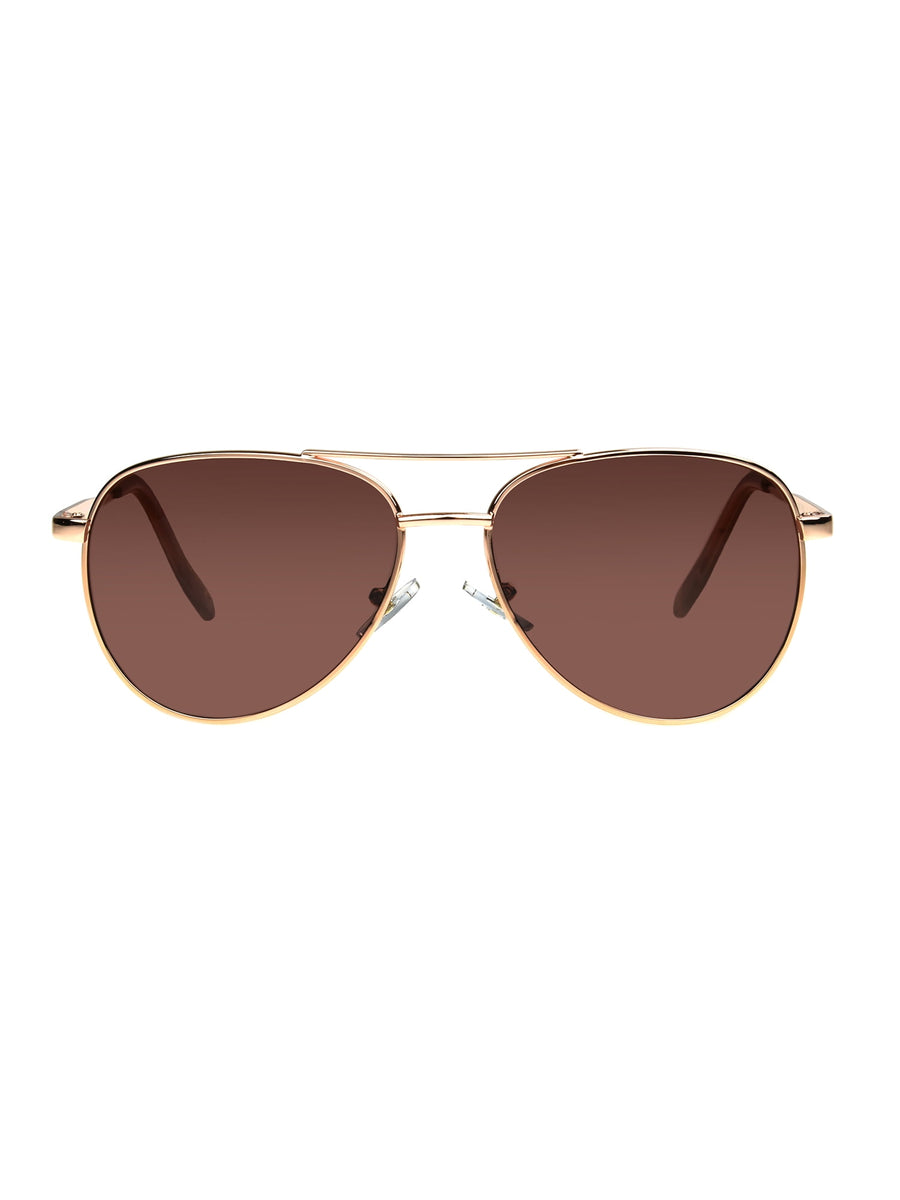 Foster Grant Polarized Aviator Sunglasses, Rose Gold