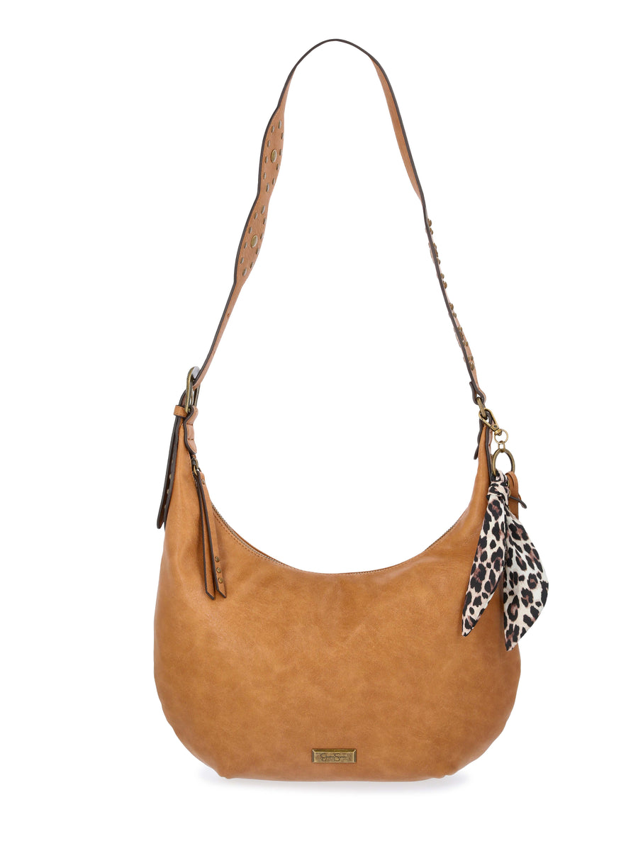 Jessica Simpson Daphne Faux Leather Hobo Handbag, Wheat