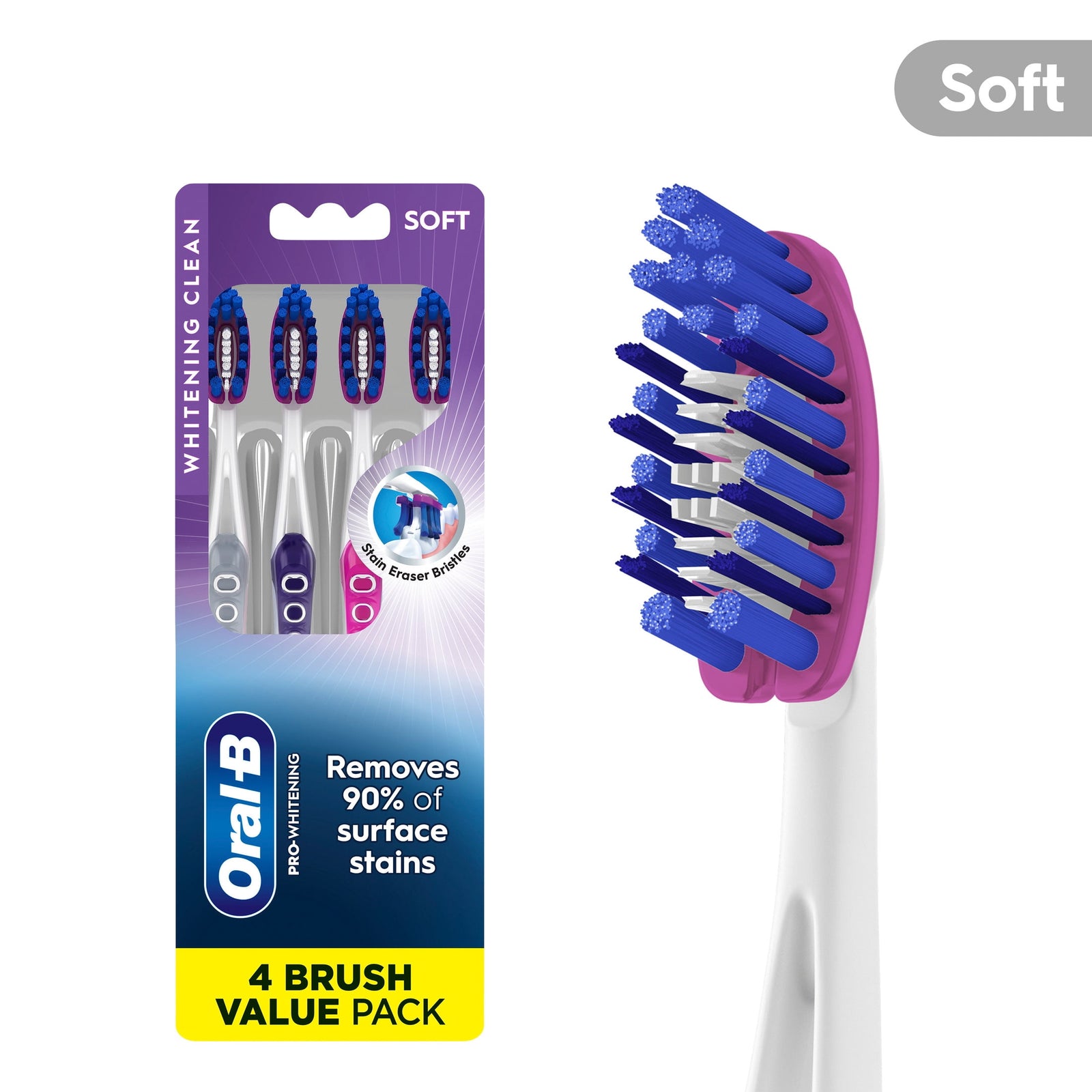 Oral-B Pro Whitening Soft Toothbrushes 4 Count