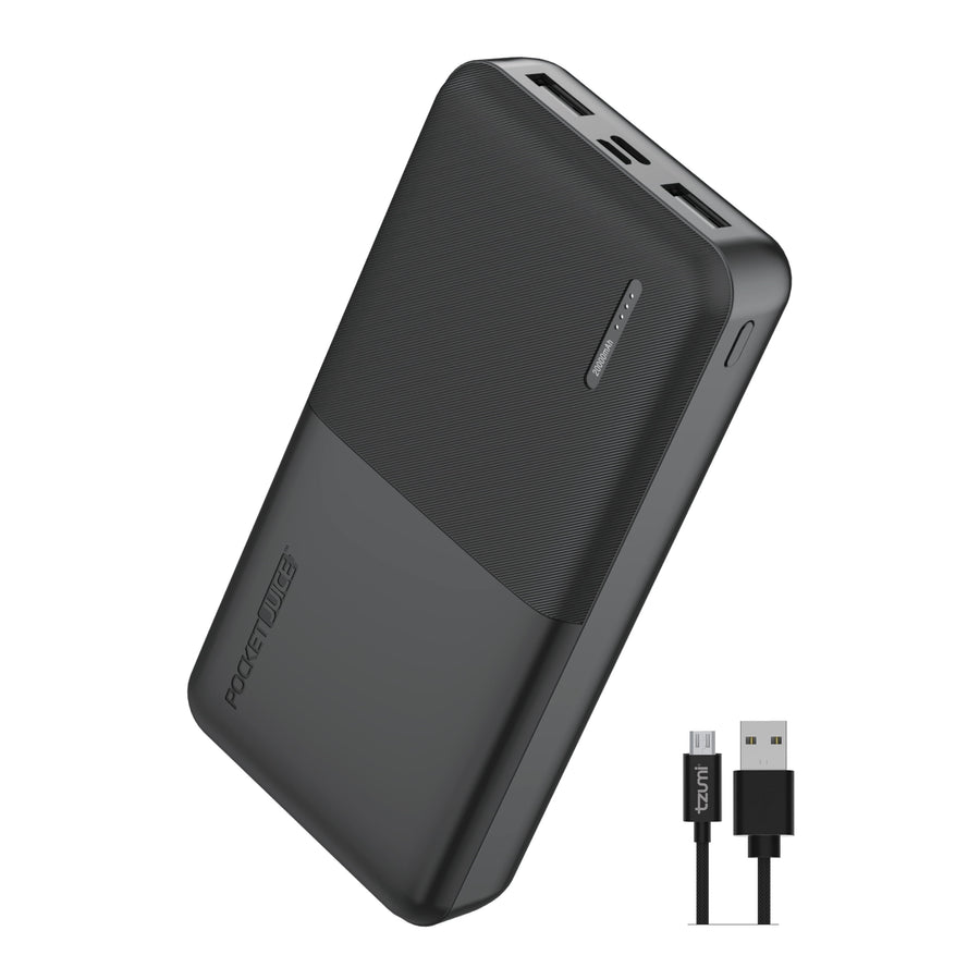 Pocket Juice Slim Pro 20000 mAh portable power bank in black