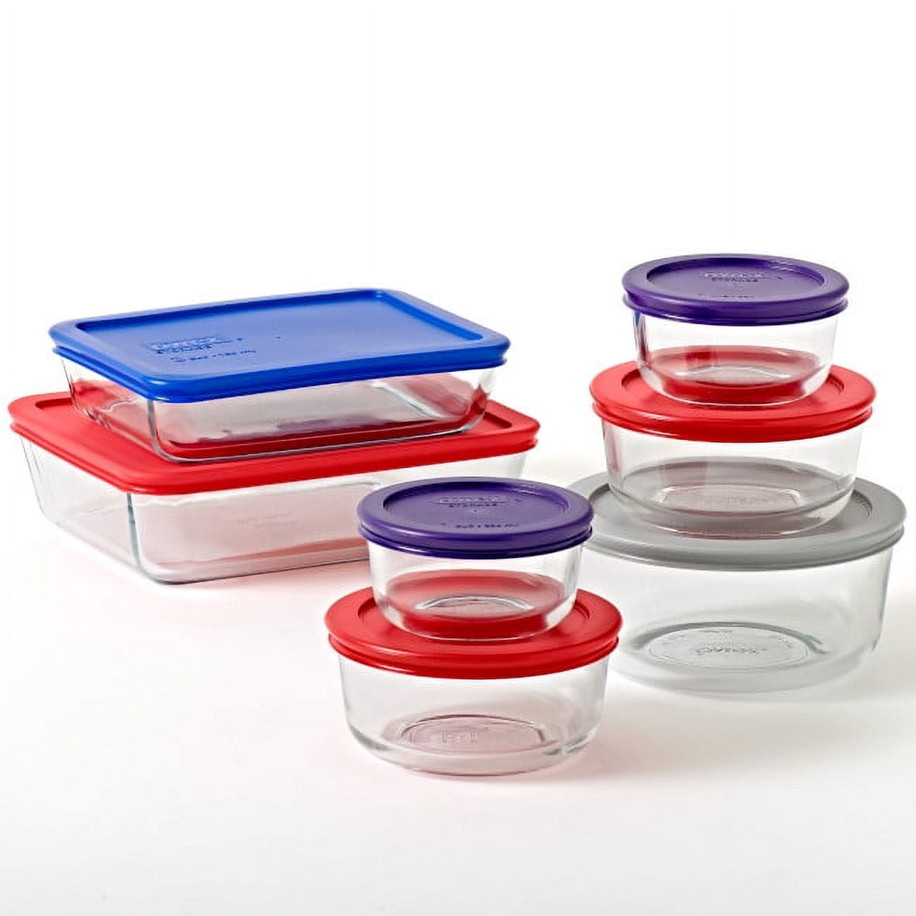 Pyrex Simply Store glass food storage container set with lids 14 piece