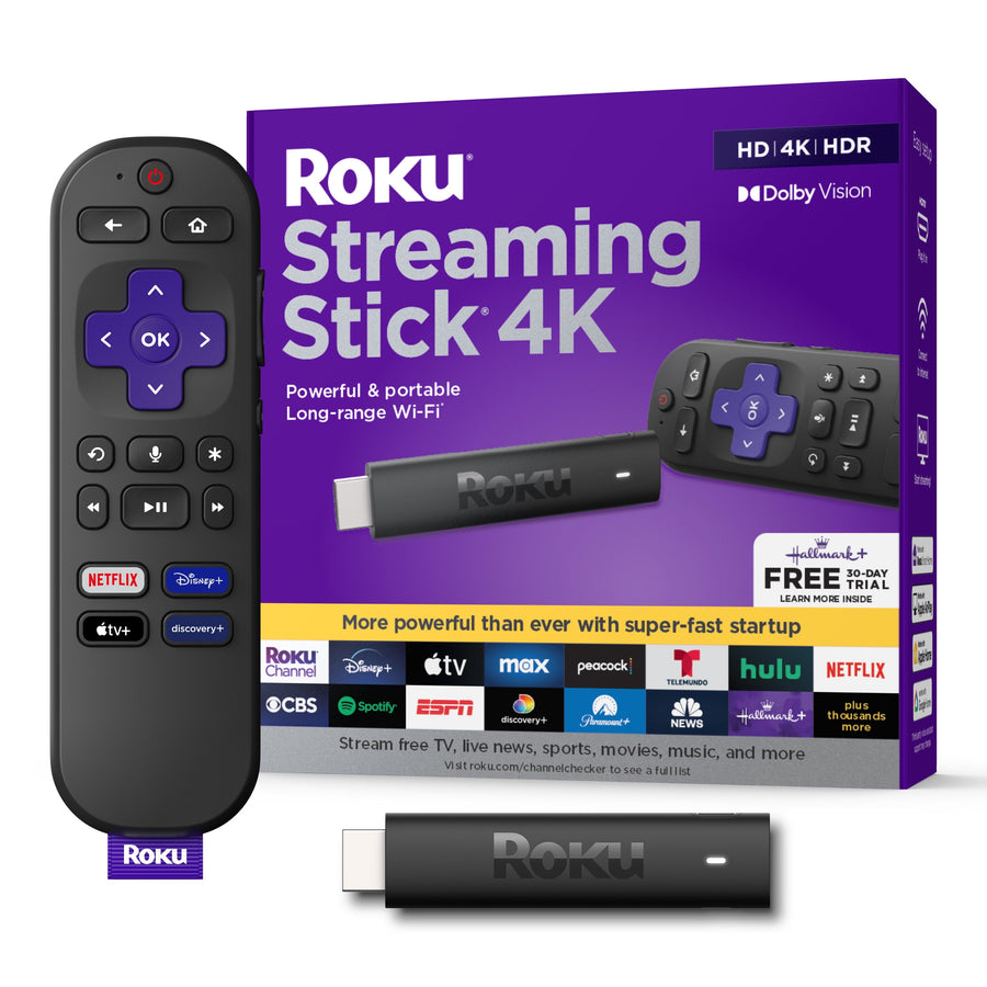Roku Streaming Stick 4K model 3820R2 with voice remote
