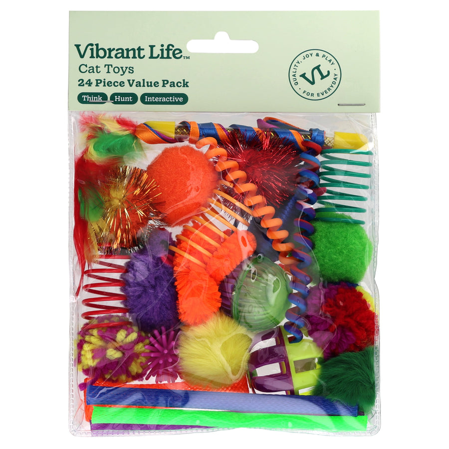 Vibrant Life Cat Toys Value Pack, 24 Pieces