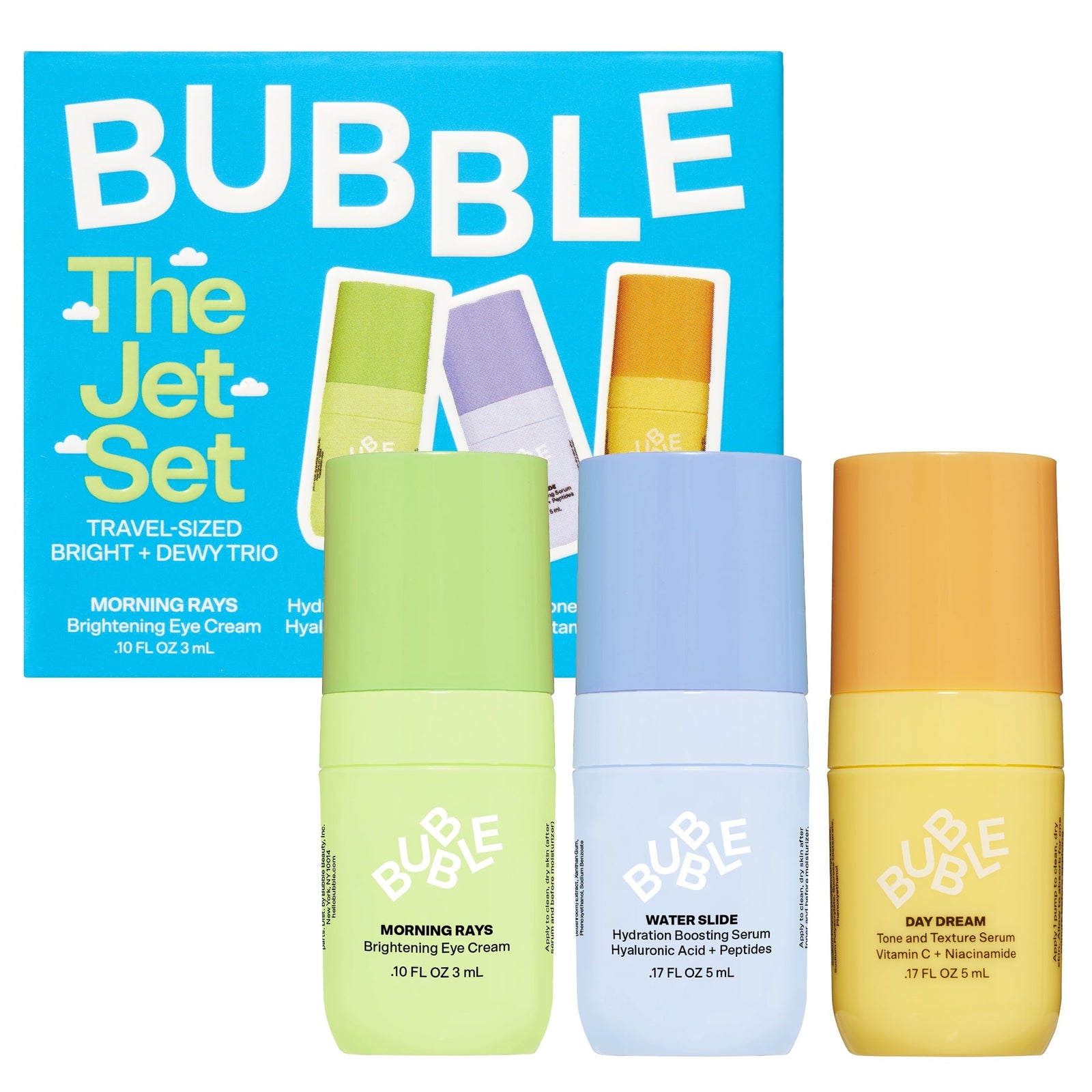Bubble Skincare The Jet Set mini serum trio