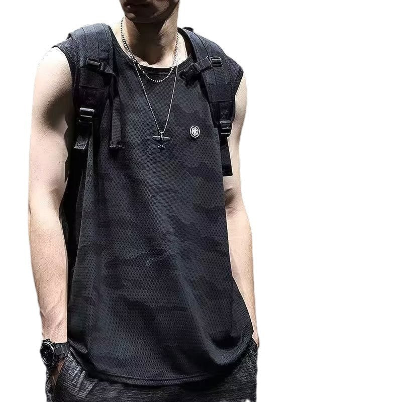 Ice Silk Quick-dry Men's Vest Loose Casual Sleeveless T-shirt