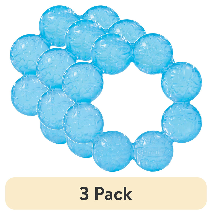 Infantino soft circular water teethers in blue, 3 pack