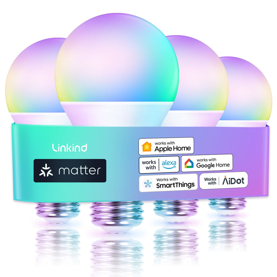 Linkind Matter Wi-Fi color-changing smart bulbs four pack