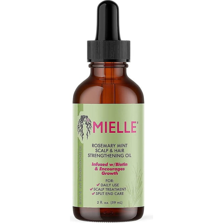 Mielle Rosemary Mint Scalp and Hair Strengthening Oil 2 fl oz centered on a white background