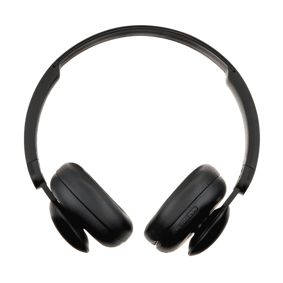 onn. wireless on-ear headphones in black