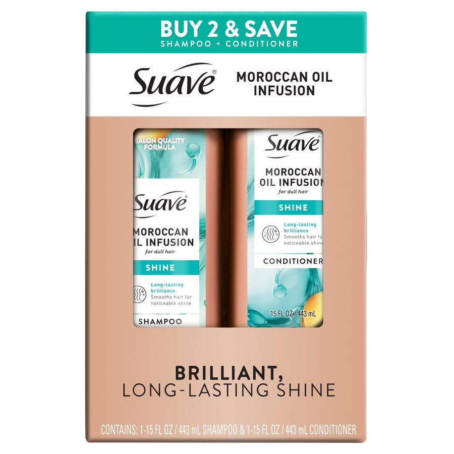 Suave Moroccan Oil Infusion shampoo and conditioner value pack, 15 fl oz each